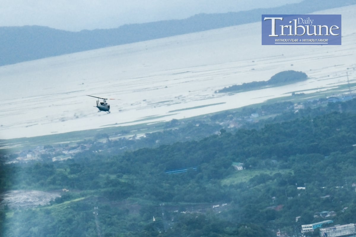 Marcos conducts aerial inspection on 'Enteng' affected areas
